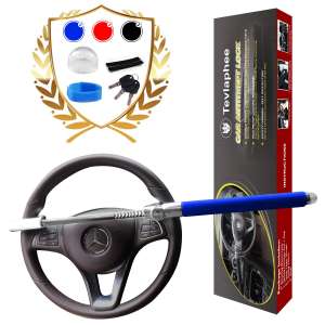 Tevlaphee Universal Fit Steering Wheel Lock with Adjustable Length Clamp