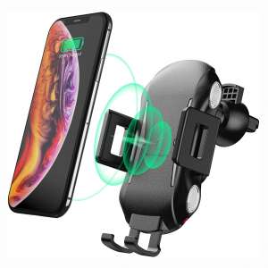 Wireless Car Charger Mount, Automatic Clamping Wireless Qi Fast Charging Phone Holder for Car