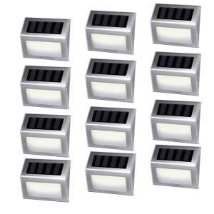 iThird 12 Pack 6 LED Solar Powered Outdoor Deck Lights