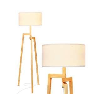 Brightech New Mia Modern Design LED Tall Tripod Floor Lamp-White Shade