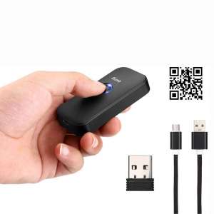 Eyoyo Mini Bluetooth 2D Barcode Scanner, 3-in-1 USB Wired:2.4G Wireless:Bluetooth Bar Code Reader Portable 1D QR Image Scanner PDF417 Data Matrix Code for iPad