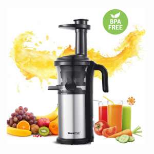 Slow Masticating Juicer Geek Chef Extractor Compact Cold Press Juicer Machine with Portable Handle:Quiet Motor:Reverse Function