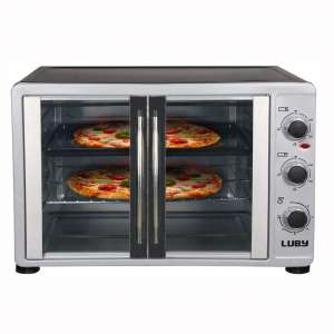 Luby Extra Large Toaster Oven, 18 Slices, 14'' Pizza, 20lb Turkey, Silver, Stainless Steel