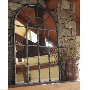 Oengus Arched Window Finished Metal Mirror