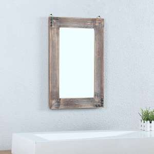 Womio Rustic Wood Frame Wall Mirror