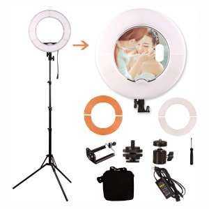 GSKAIWEN 12 Inch 180 LED Mirror Ring Light with Stand,Makeup Artist Light, Photography Lights