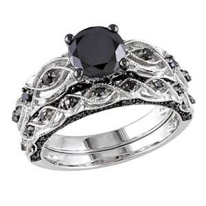 Gem and Harmony Black Diamond Engagement Ring