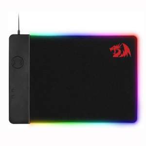 Redragon P025 Qi 10w Fast Wireless Charging RGB Backlit Mouse Pad, Large Soft Gaming Mouse Mat with Triple Protection Wireless Phone Charger