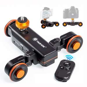 TARION Y5D Autodolly Electric Slider Motorized Pulley Car Cine Dollies Rolling Skater with Wireless Remote for DLSR Camera Video Camcorder Smart Phone