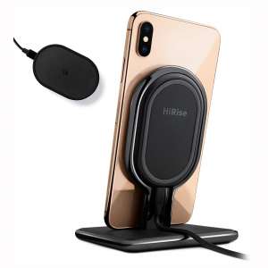 Twelve South HiRise Wireless | Fast Charging 10W Wireless Vertical Stand, Flat Desk Charger and Travel Wireless Charger