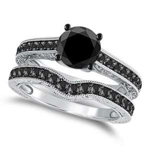 MauliJewels Black Diamond Engagement Ring