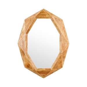 Rivet Modern Octagon Wood Frame Wall Mirror