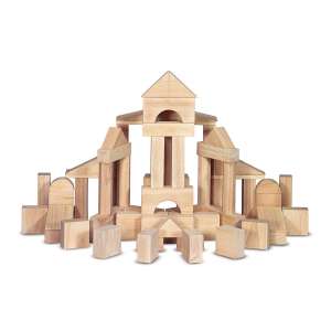 Melissa & Doug 60 pieces Solid-Wood Building Blocks 