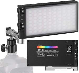 Pixel G1s RGB Video Light, Built-in 12W Rechargeable Battery LED Camera Light 360° Full Color 12 Common Light Effects, CRI≥97 2500-8500K LED Video Light Panel