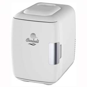 Cooluli Mini Fridge Electric Cooler and Warmer (4 Liter : 6 Can)- AC:DC Portable Thermoelectric System w: Exclusive On the Go USB Power Bank Option (White)