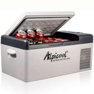 Alpicool C15 Portable Refrigerator 16 Quart(15 Liter) Vehicle, Car, Truck, RV, Boat, Mini fridge freezer for Driving, Travel, Fishing, Outdoor -12 24V DC
