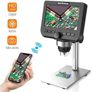 LCD Digital Microscope, YINAMA 4.3 Inch 1080P 2 Megapixels 1000X Magnification Zoom Wireless USB Stereo Microscope Camera, Compatible with iPhone Android, iPad MAC Windows