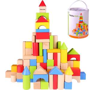 Pidoko Kids 100 Pcs Wooden Building Blocks