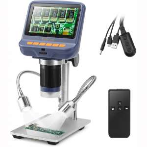 Koolertron 4.3 inch 1080P LCD Digital USB Microscope with 10X-220X Magnification Zoom,8 LED Adjustable Light