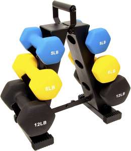 BalanceFrom All-Purpose GoFit Dumbbells in Set with Rack