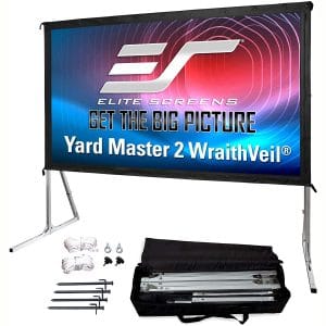 Elite Screens Yardmaster 2 DUAL Projector Screen, 100-INCH 16-9, Front and Rear Wraith Veil Dual 4K 8K Ultra HD, Active 3D, HDR Ready Indoor and Outdoor Projection Screen, OMS100H2-Dual
