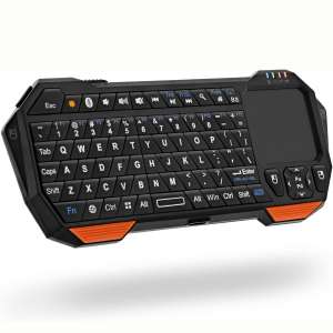 Fosmon Mini Bluetooth Keyboard (QWERTY Keypad), Wireless Portable Lightweight with built-in Touchpad, works with Apple TV, PS4, Smartphones and more