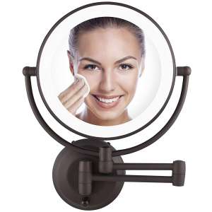 Zadro 10X:1X Magnification Cordless LED Lighted Dual Sided Wall Mirror, 7-1:2 Inch, Oil-Rubbed Bronze