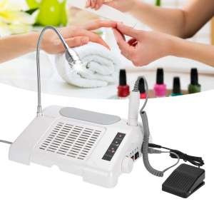 Nail Vacuum, Electric Nail Drill, 3 in 1 Professional Nail Drill, LED Manicure Machine Lighting Lathe Manicure Tool