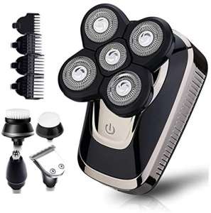 Electric Razor for Men, Dee Banna 5 in 1 Head Shavers for Bald Men Rotary Shavers Beard Trimmer Grooming Kit Wet Dry 5 Headed Shaver, Cordless Waterproof Electric Shaver