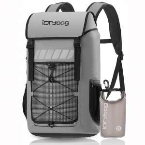 IDRYBAG Men Waterproof Dry Backpack Large, Durable Laptop Backpack Waterproof Business, Roll Top Dry Bag 45L