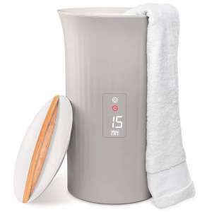 LiveFine Towel Warmer | Large Bucket Style Luxury Heater with LED Display, Adjustable Timer, Auto Shut-Off