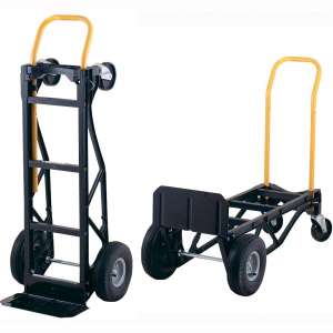 Harper Trucks 700 lb Capacity Glass Filled Nylon Convertible Hand Truck and Dolly with 10" Pneumatic Wheels