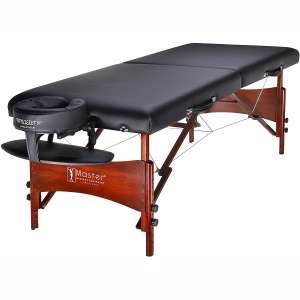 Master Massage 30" Newport Portable Cable Release Massage Table Package, Black Shiatsu