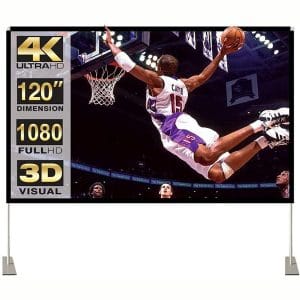 Projector Screen with Stand 120 inch 16-9 HD 4K Outdoor Indoor Projection Screen for Home Theater 3D Fast-Folding Projector Screen with Stand Legs and Carry Bag Projection Movie