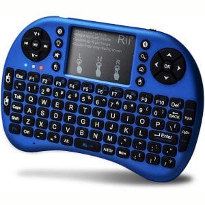 Rii Mini Bluetooth Keyboard with Touchpad＆QWERTY Keyboard, Backlit Portable Wireless Keyboard for Smartphones Laptop PC Tablets Windows Mac TV Xbox PS3