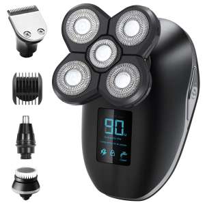 Electric Shaver for Men, OriHea 5 in 1 Head Shavers for Bald Men Electric Rotary Razor Beard Trimmer Grooming Kit IPX7-Waterproof