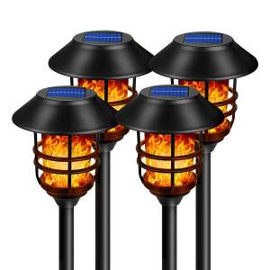 Sucisia 4 Pack Solar Torch Light for Outdoor