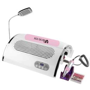 URYOUTH 4 IN 1 Nail File Drill & Nail Dust Collector & 54W UV Gel Nail Dryer Lamp Timer 30s 60s 90s & LED Desk Lamp