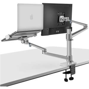 viozon Monitor and Laptop Mount, 2-in-1 Adjustable Dual Monitor Arm Desk Mounts，Single Desk Arm Stand:Holder