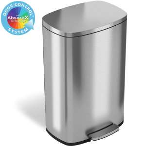 iTouchless SoftStep 13.2-Gallon Stainless Steel Trash Can