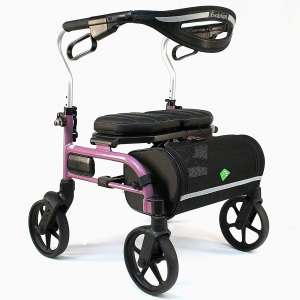Evolution Lightweight Medical Walker Rollator with Seat, Large Wheels, Brakes, Backrest, Basket for Seniors Indoor Outdoor use