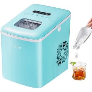 Ice Maker, NOVETE Portable Ice Maker Machine for Top Table, 9 Cubes Ready in 6 Minutes, 28.7 lbs Ice in 24 Hours Home Mini Ice Machine with Ice Scoop and Basket