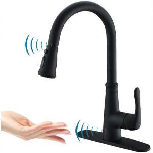 Touchless Kitchen Faucet with PullDown Sprayer,20 Single Kitchen Sink Faucets black Pull Out Sprayer