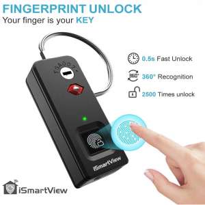 iSmartView Fingerprint Padlock TSA Travel Sentry Accepted Smart Biometric Unlock USB Rechargeable Long Standby