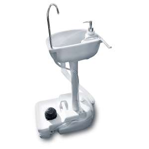 The Living Store Portable Outdoor White Basin Wash Sink