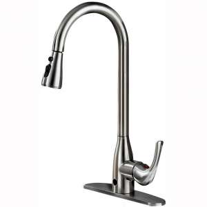 Touchless Kitchen Faucet Two-Sensor One-Handle High Arc Kitchen Faucets with Dual Function Pull Down Spray Head