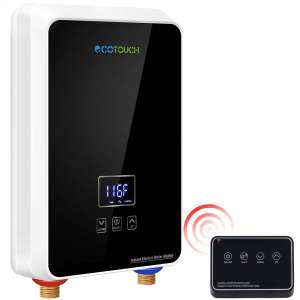 ECOTOUCH Tankless Water Heater Electric, 1.5 GPM On Demand Hot Water Heater with Remote Control Digital Dispaly