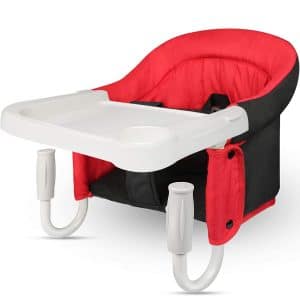 TOONOON Hook On Chair, Fast Table Chair and Clip on Table High Chair, Fold-Flat Storage Tight Fixing Portable Baby Feeding Seat for Baby Toddler Washable with Dining Tray