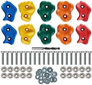 Safe Kidz 10 Assorted Deluxe Rock Climbing Holds for Kids