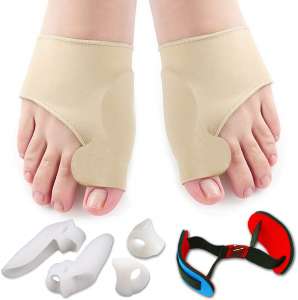 Bunion Corrector & Bunion Relief Protector Sleeves Kit - Treat Pain in Hallux Valgus, Big Toe Joint, Hammer Toe, Toe Separators Spacers Straighteners Splint Aid